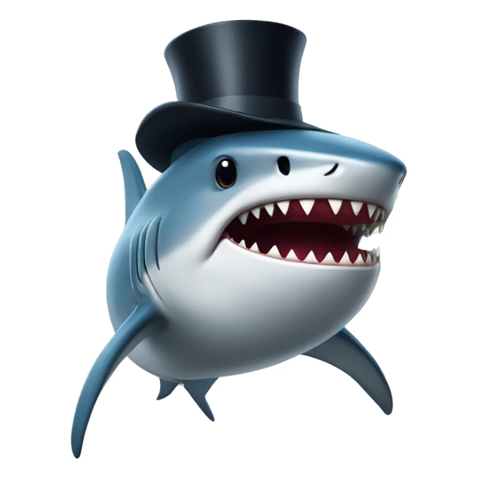 Shark with a top hat sticker