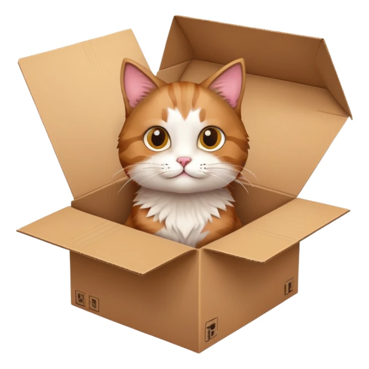 Cat in box sticker