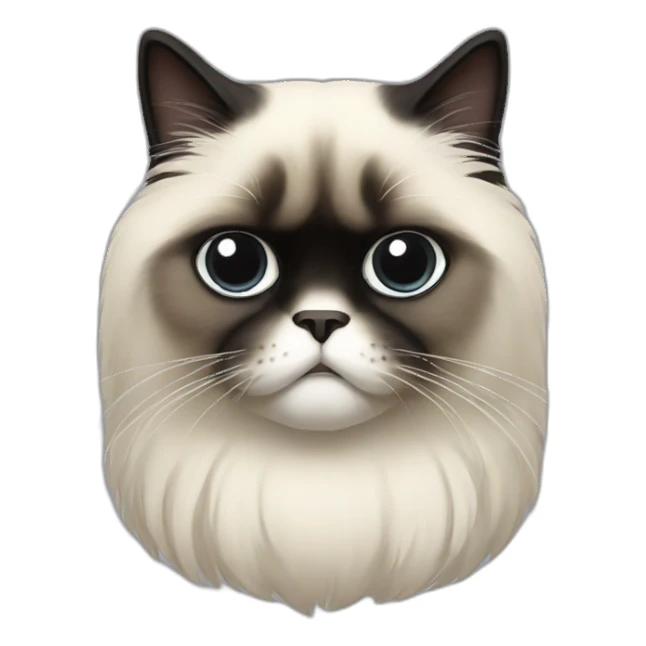 himalayan cat black frown sticker