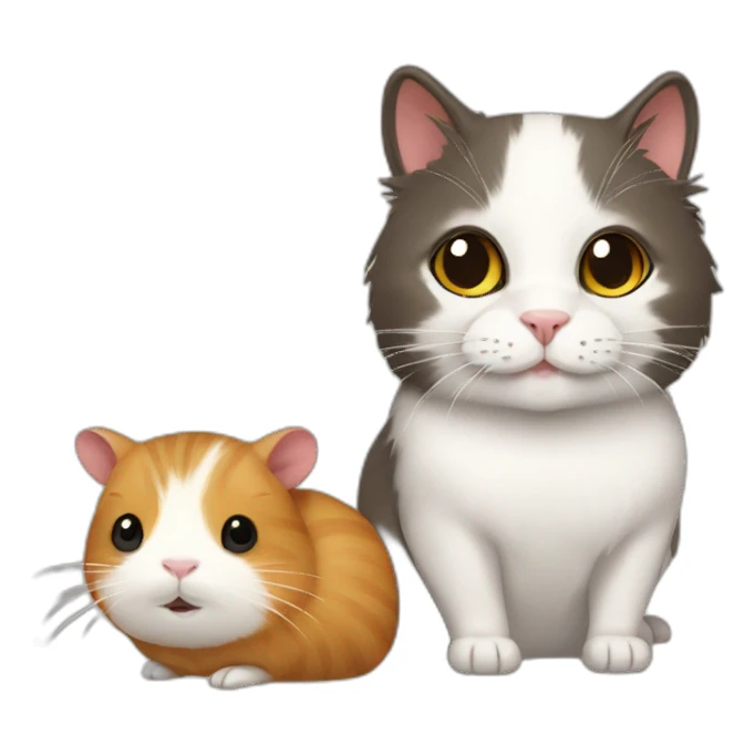 Cat and Guinea pig sticker