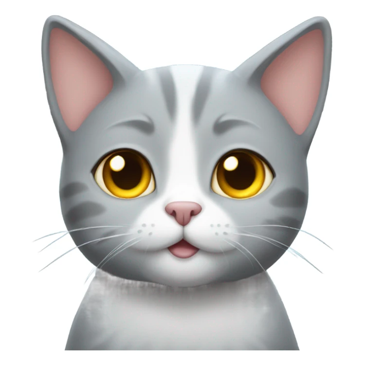 Gray cat with a halo sticker