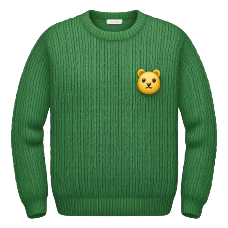 Green knitted wool sweater. sticker