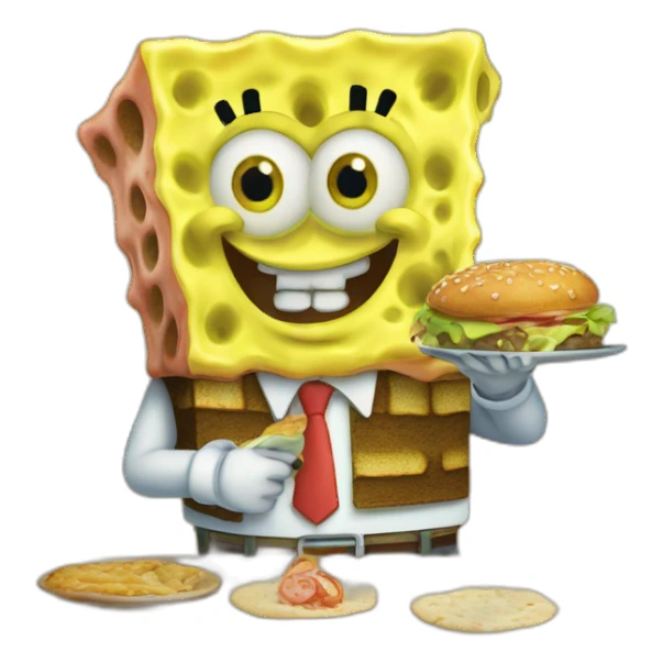 SpongeBob eating burgeer sticker