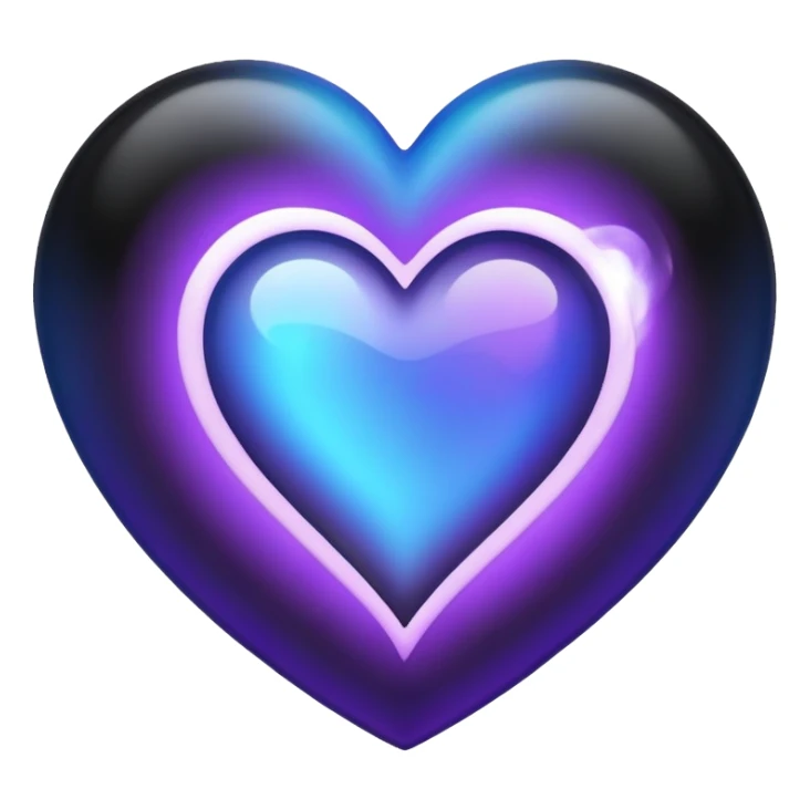 Half blue half Purple Heart with black fire sticker