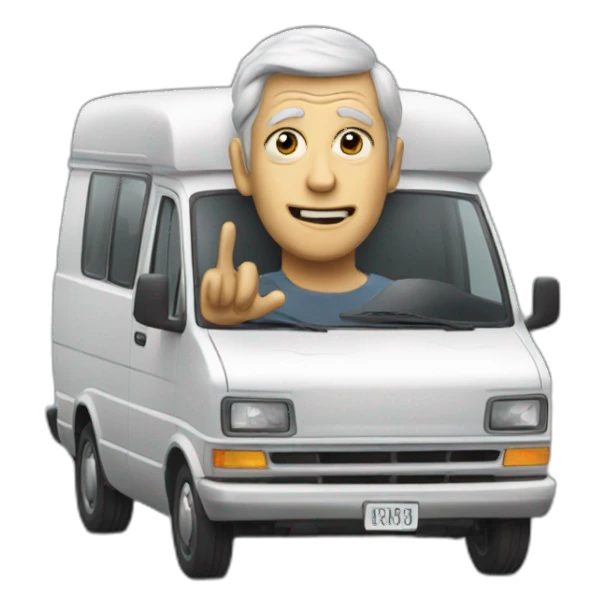 Creepy Percy Man driving a Van sticker