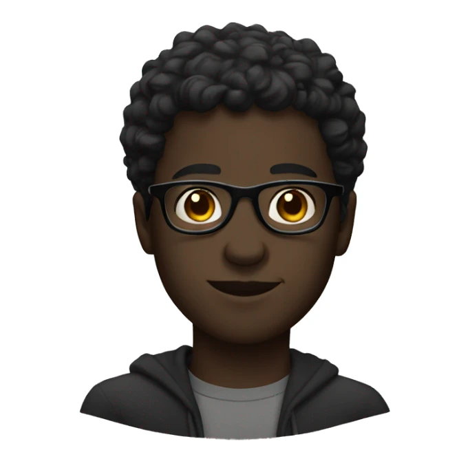 Dark skinned young man with glasses sticker