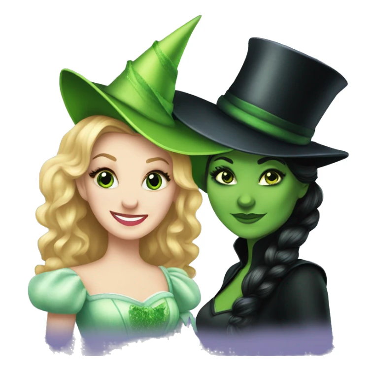 Glinda and elphaba from Wicked together sticker
