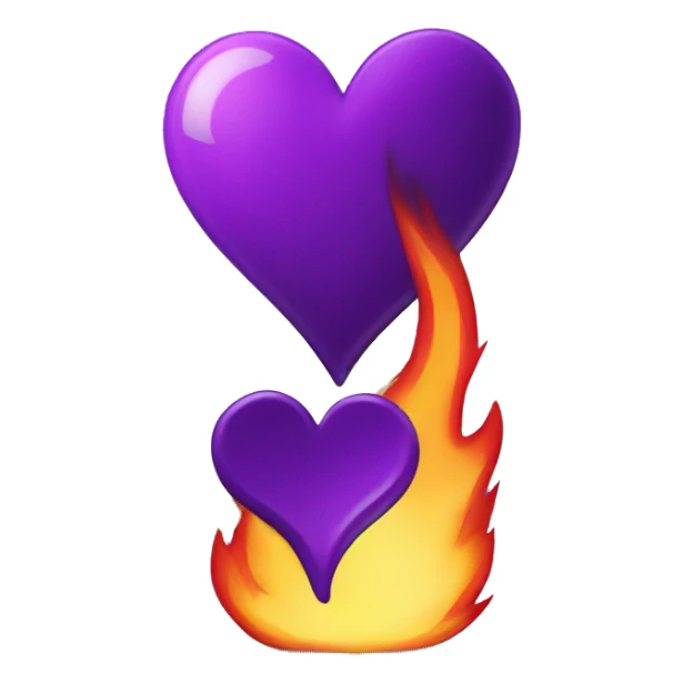 Purple heart broken with fire sticker