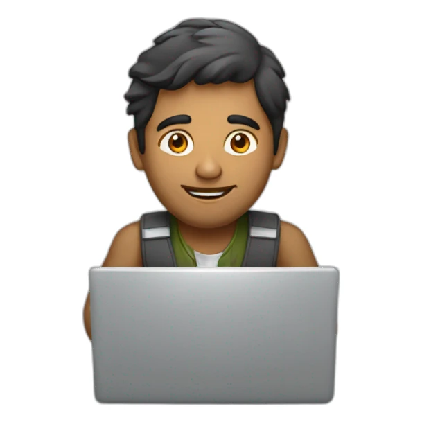 indian guy working in laptop sticker