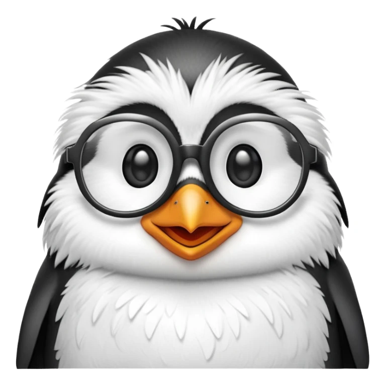 Penguin with glasses and smile sticker