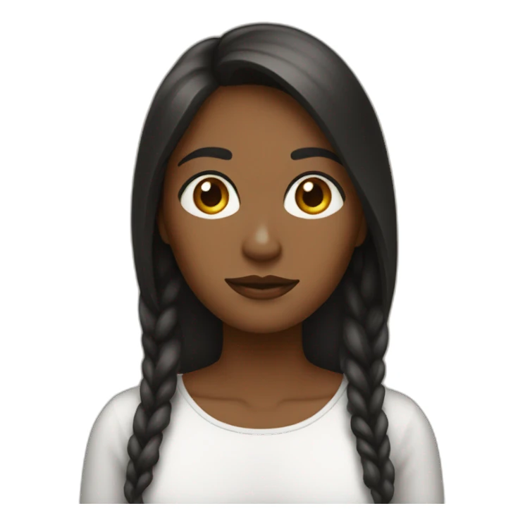 Mujer castaña ojos negros con iPhone sticker