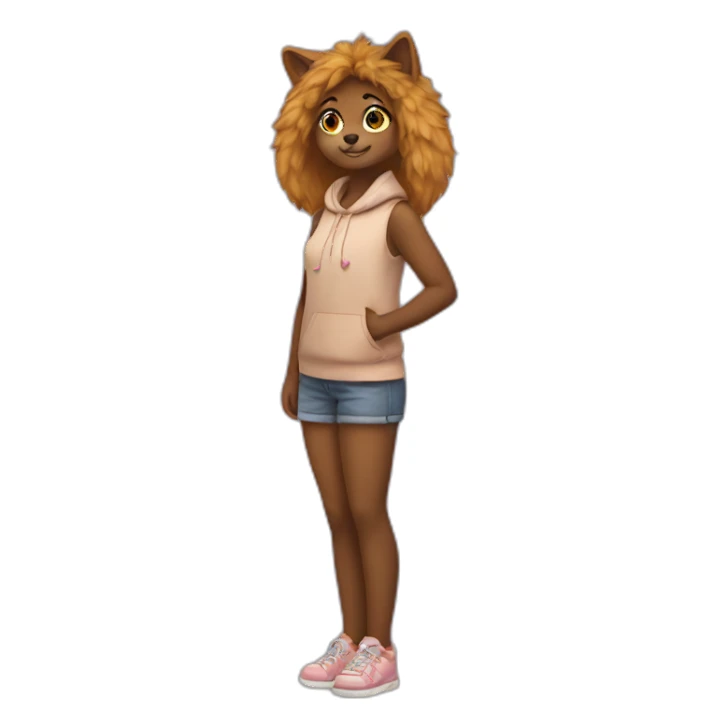 furry girl full body sticker
