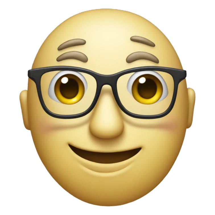 A four eyes smiley face sticker