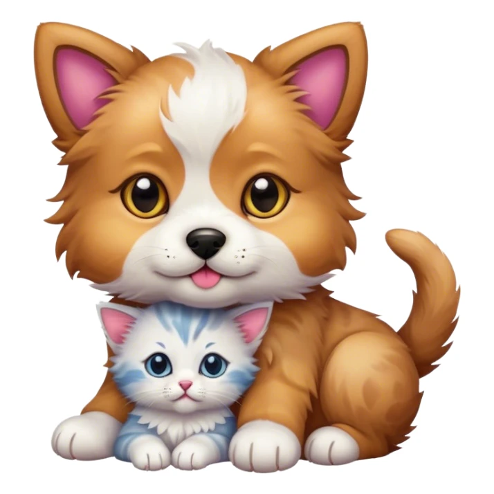 Puppy and kitten mix sticker