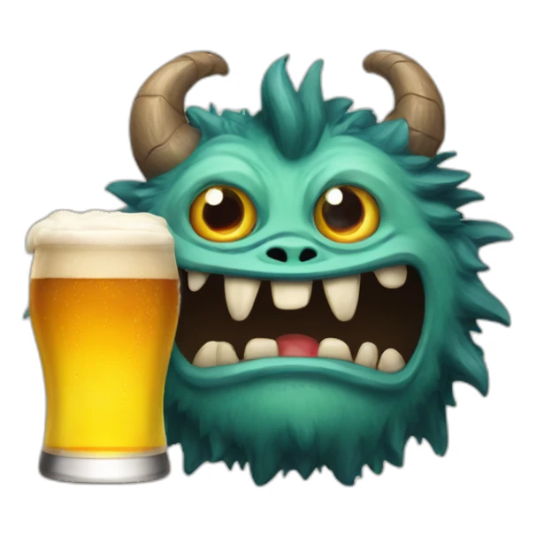 Monster with bier sticker