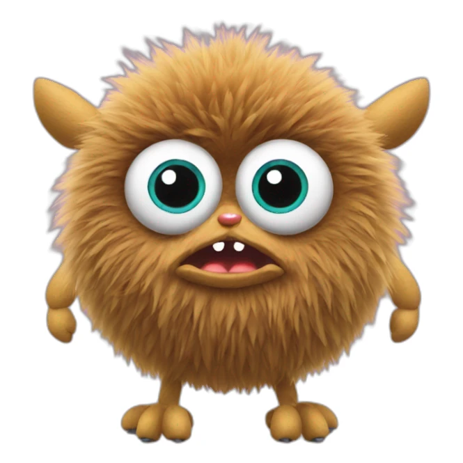 A furby with 8 spider legs sticker