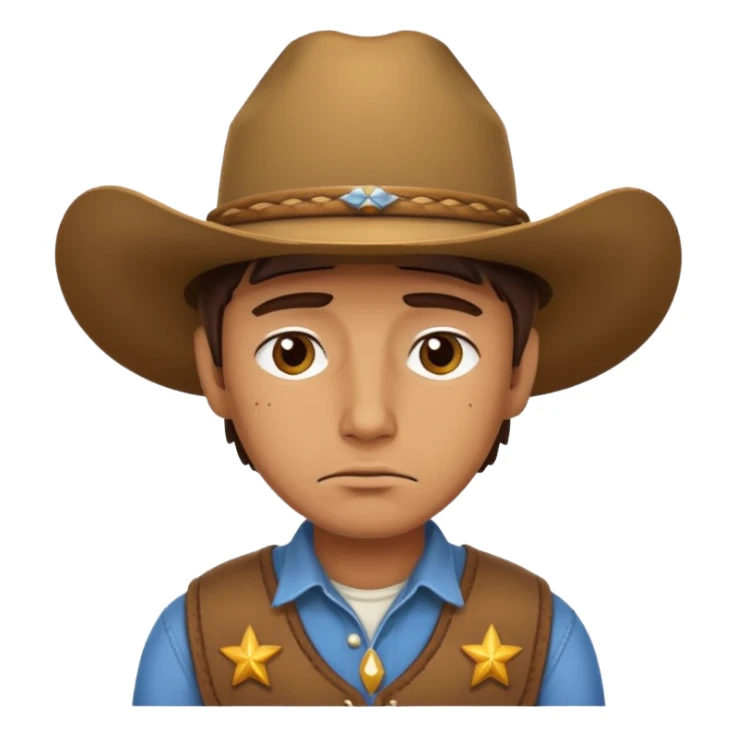 Sad cowboy sticker