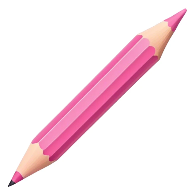 The hand writes with a pink pencil sticker
