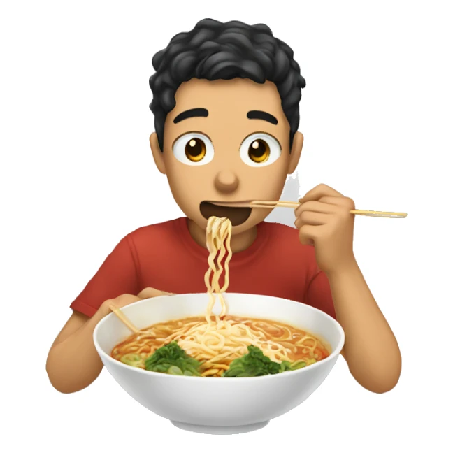 Me eating ramen sticker