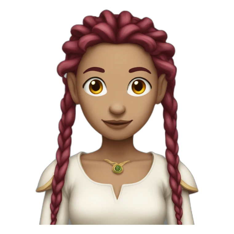 white elf girl with maroon dreadlocks sticker