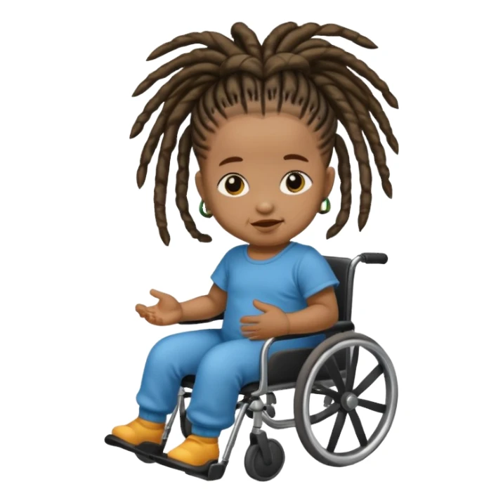 Diabetic disabled black baby with dread locks sticker