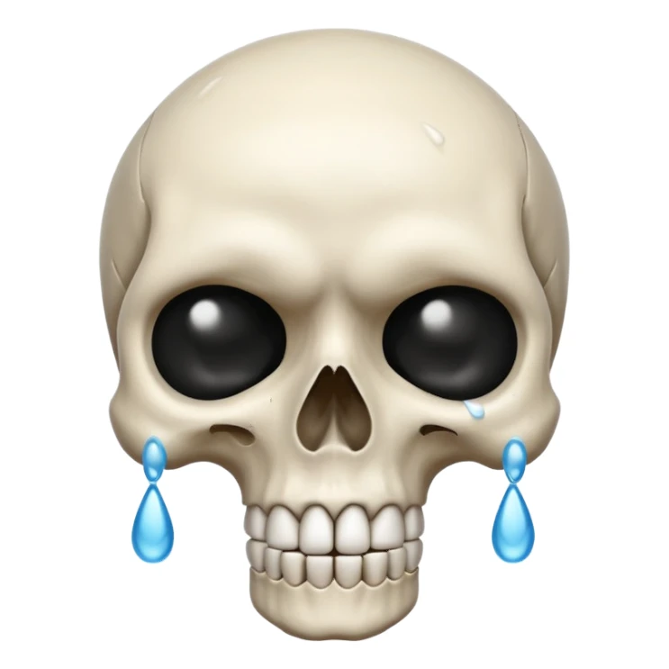 Skull crying sticker