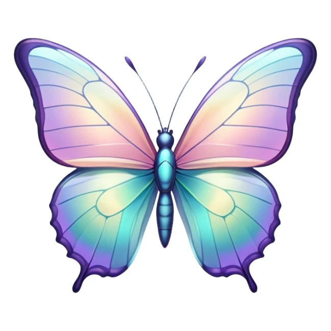 Pastel iridescent glass butterfly sticker