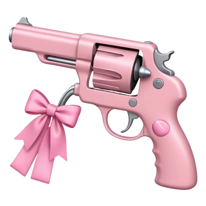 pink gun with pink bow on it  sticker