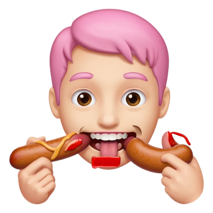 Mouth on sausage sticker