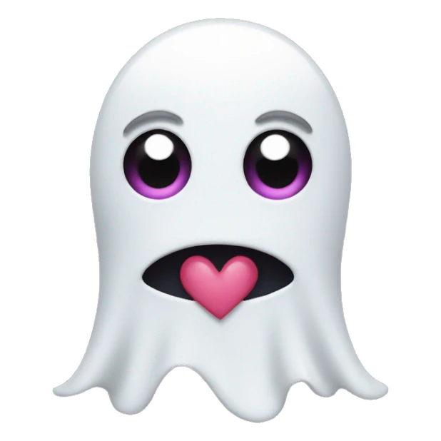 Snap ghost with heart eyes sticker