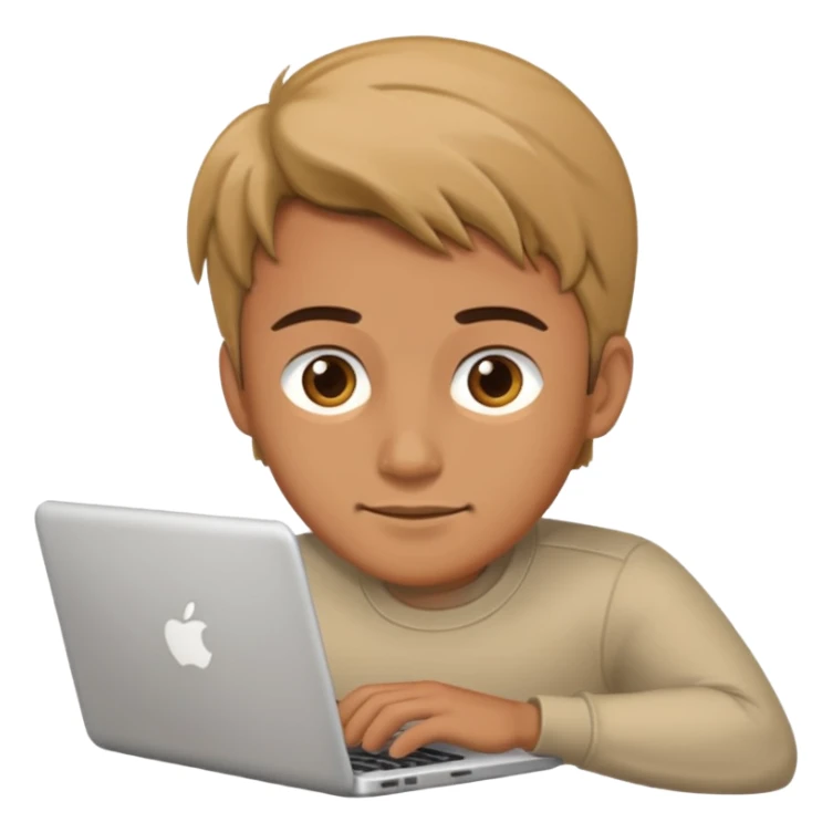 a man working on laptop sticker