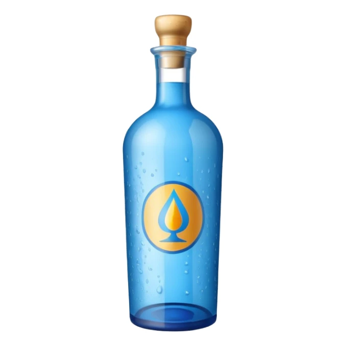 blue curaçao liquor bottle sticker