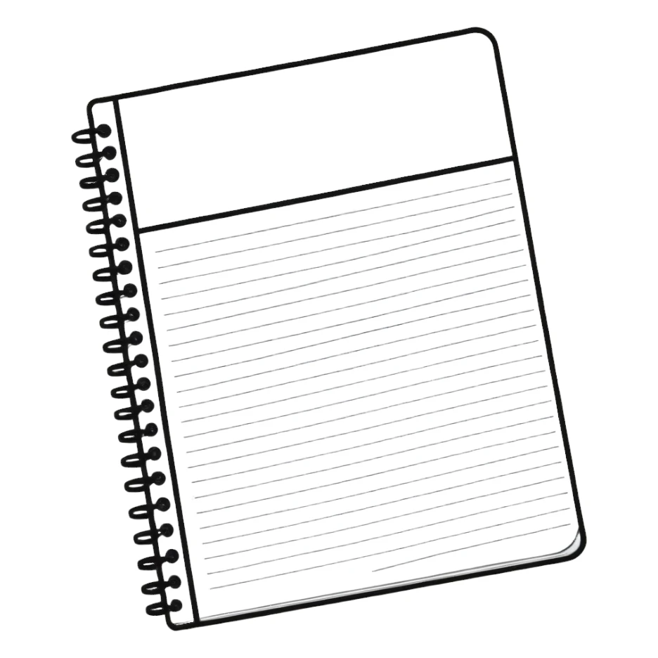 spiral notebook with MAKAR branding sticker