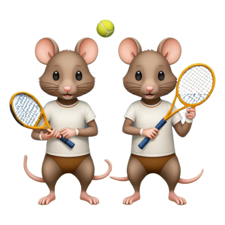 2 rats playing tennis sticker