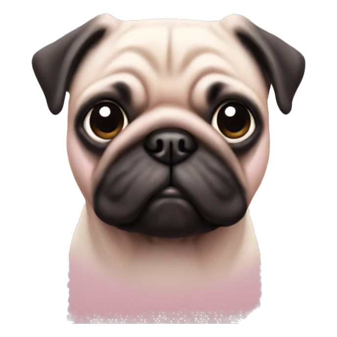 Pug light pink unicorn sticker