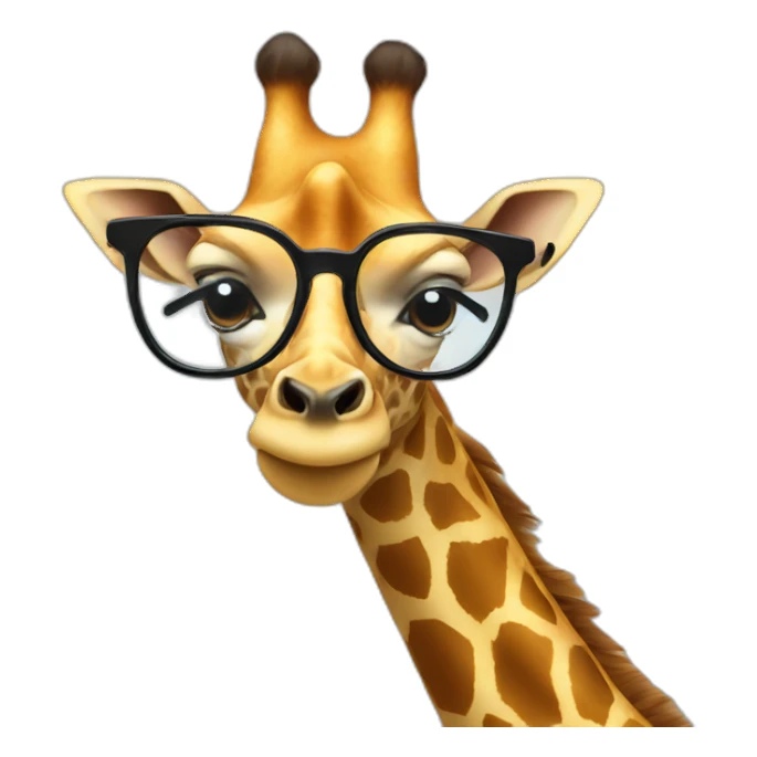 Giraffe wearing glasses sticker