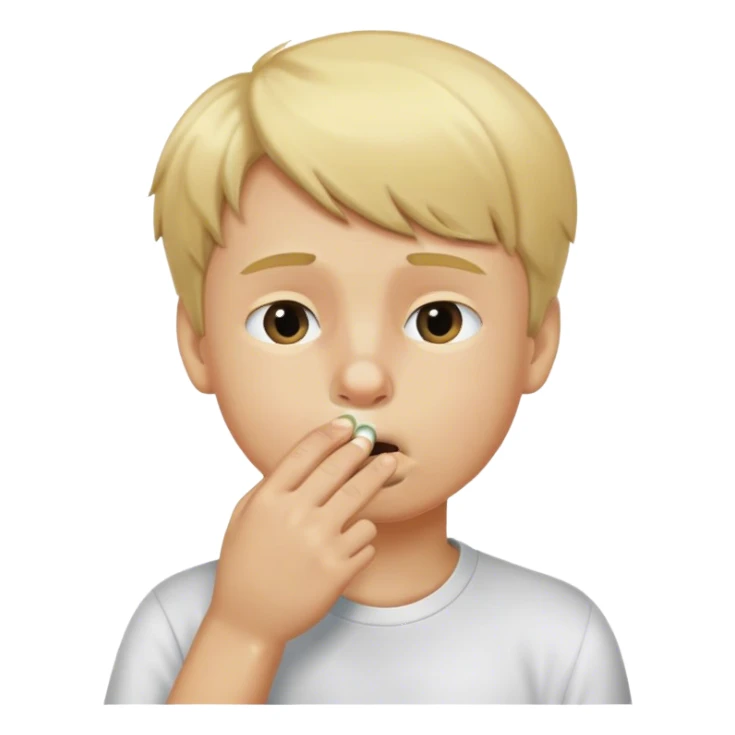 blond headed boy picking his nose sticker