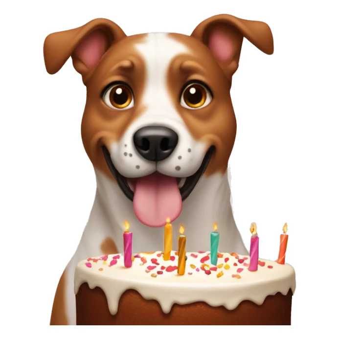 Dog with birthday cake  sticker