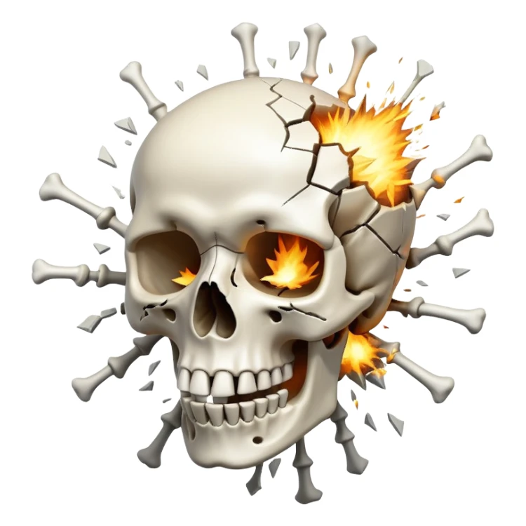 Skeleton mind explode sticker