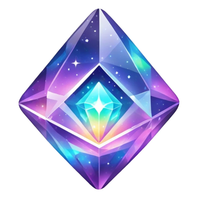 magic alien cosmic crystal complex shape galaxy inside sticker