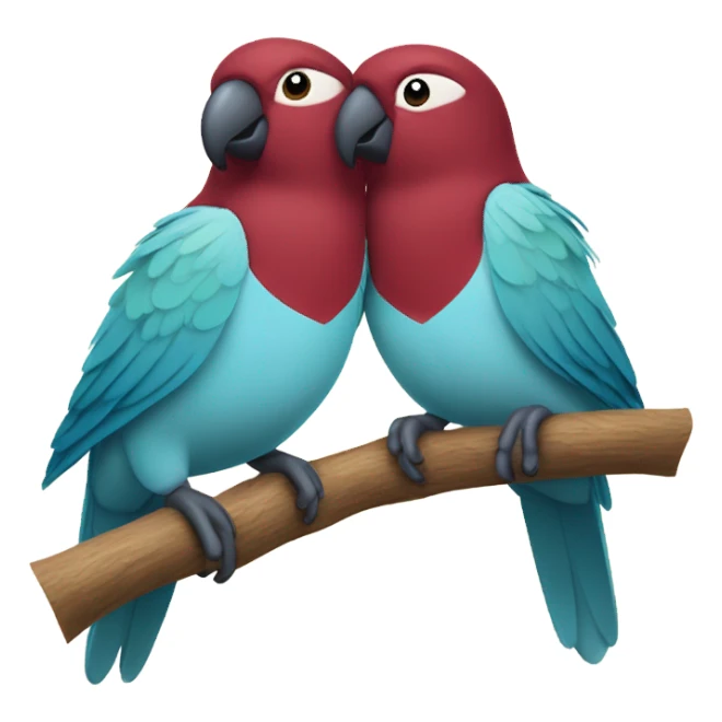 Burgundy Love birds sticker
