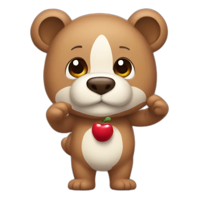 oso con una cereza sticker