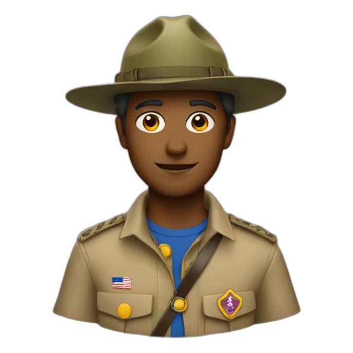 French boyscout with a campaign hat sticker