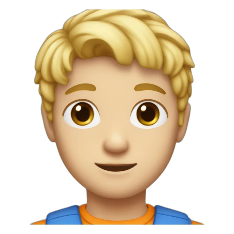 Blond boy blue eye orange overal  sticker