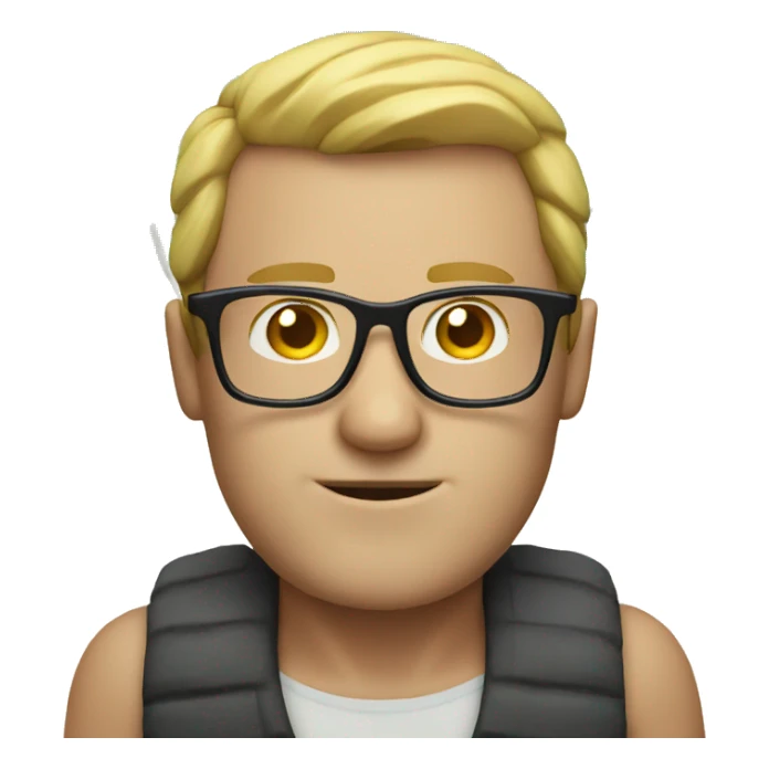 white man with glasses on the beach only face sticker