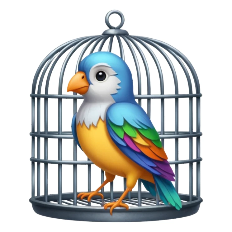 bird in cage sticker