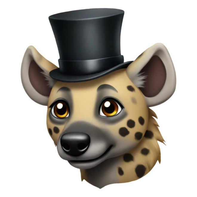 Cute hyena with a top hat sticker