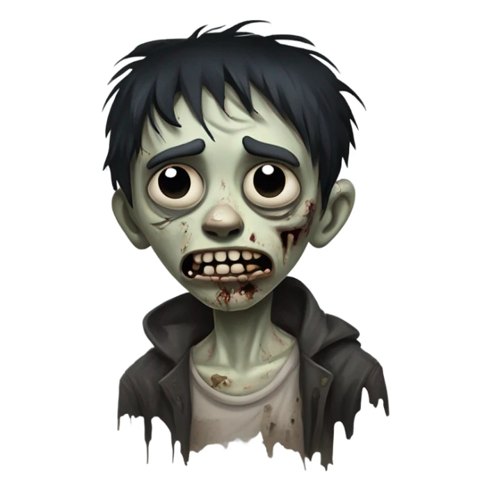 zombie black haired boy sticker