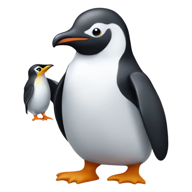 Penguin carrying a cockatiel sticker