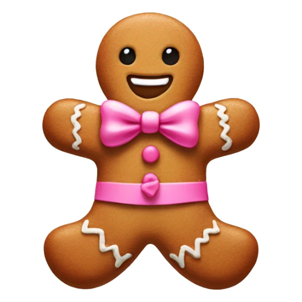 gingerbread man with a pink bow  sticker